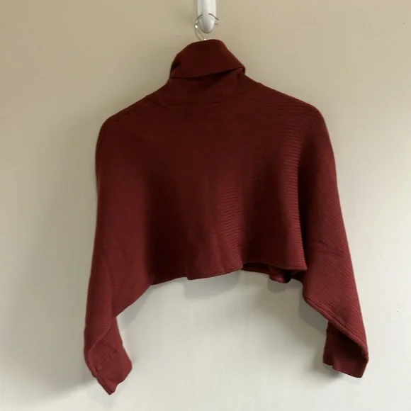 Aritzia Wilfred Free Naomi merino wool cropped sweater dolman sleeves size M - Picture 4 of 6
